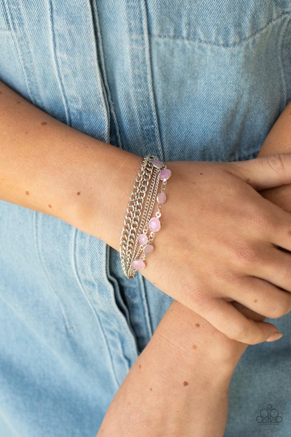 Paparazzi - Glossy Goddess - Pink Bracelet