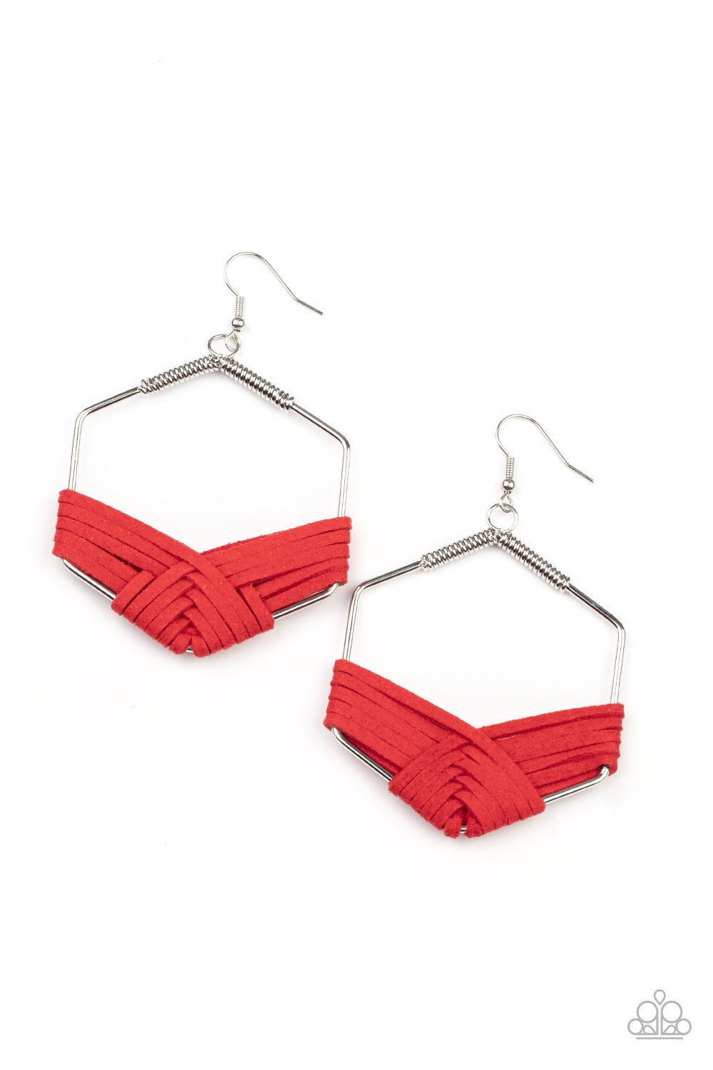 Paparazzi - Suede Solstice - Red Earrings