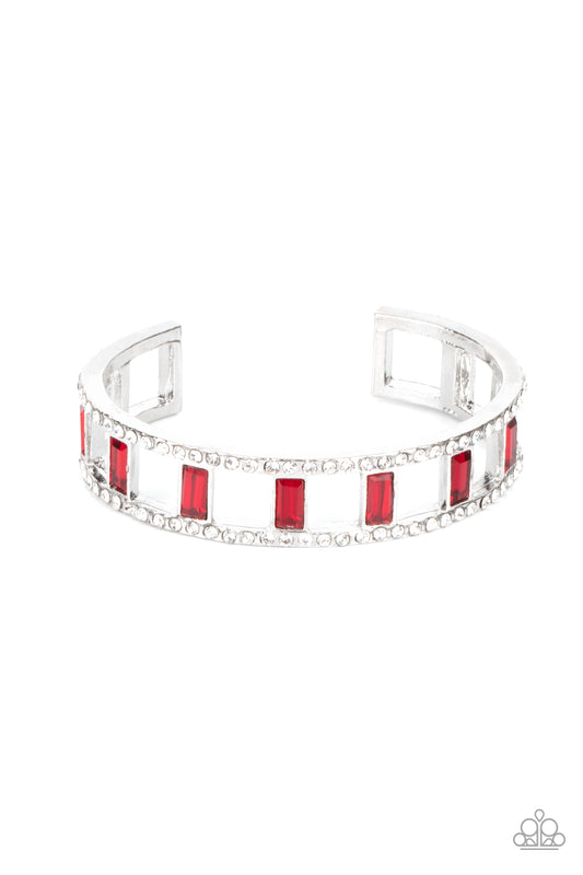 Paparazzi - Industrial Icing - Red Bracelet