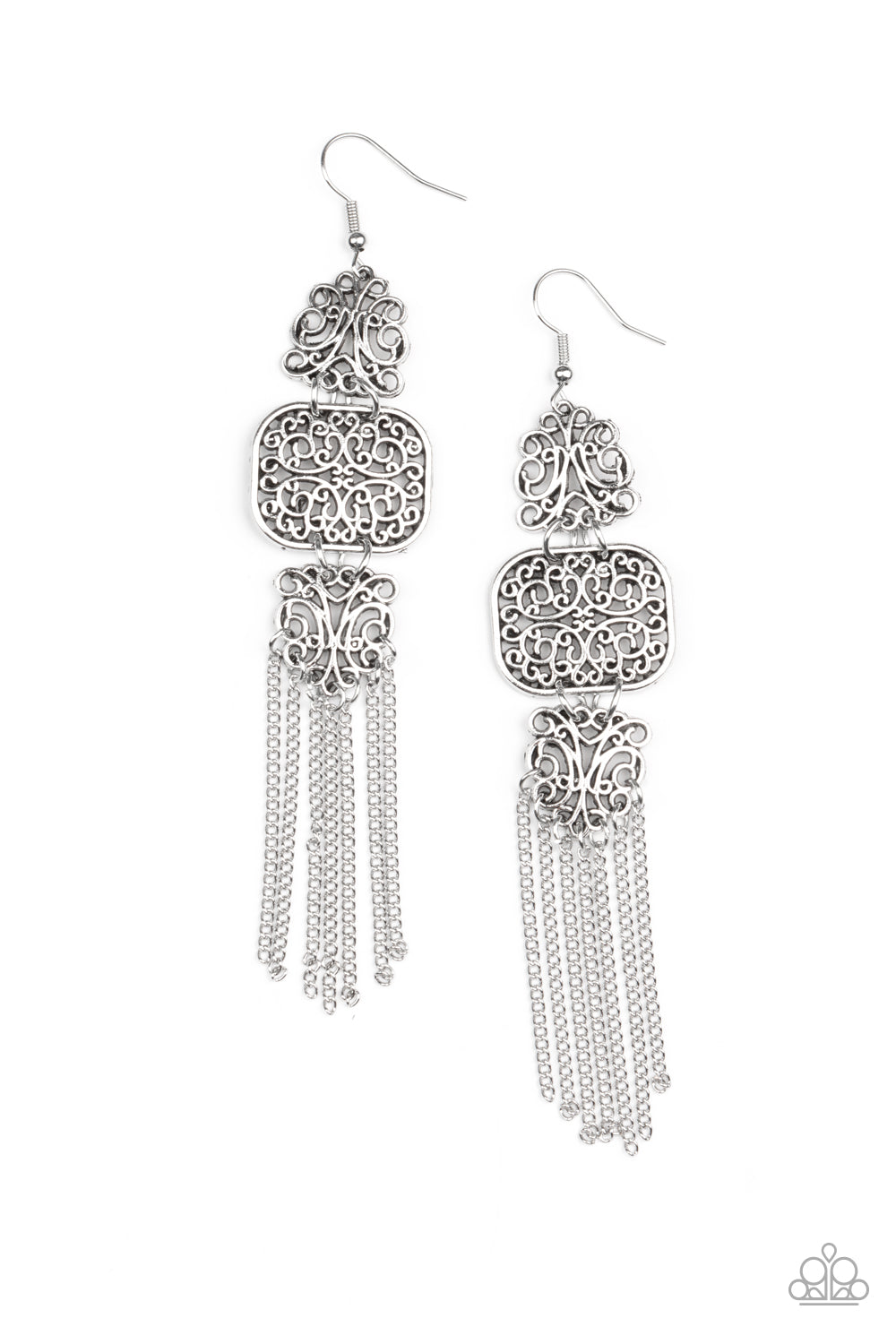 Paparazzi Eastern Elegance - Silver Earrings