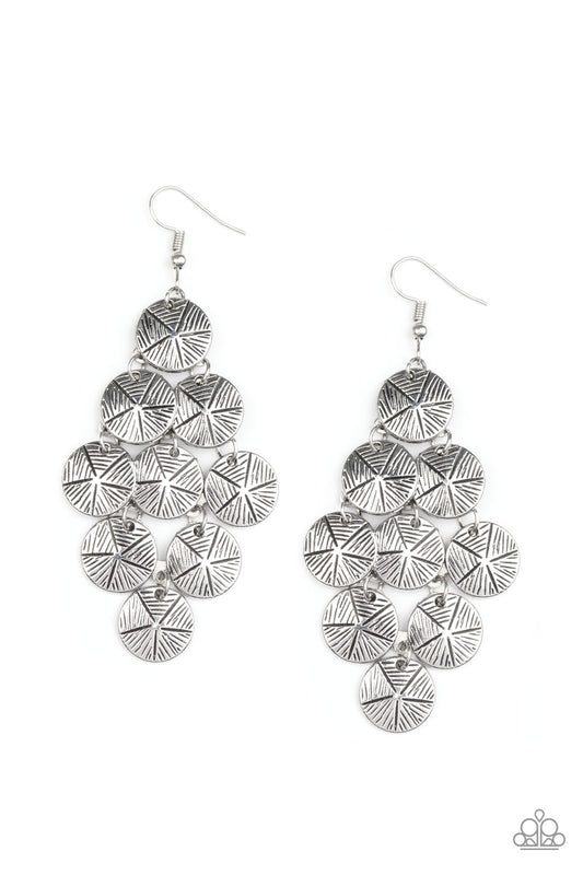 Paparazzi- How CHIME Flies - Silver Earrings