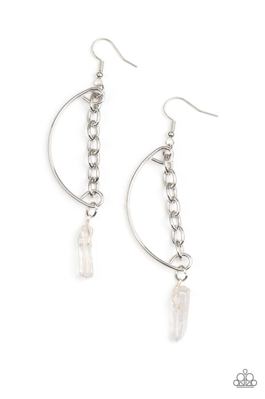 Paparazzi - Yin to My Yang - White Earrings
