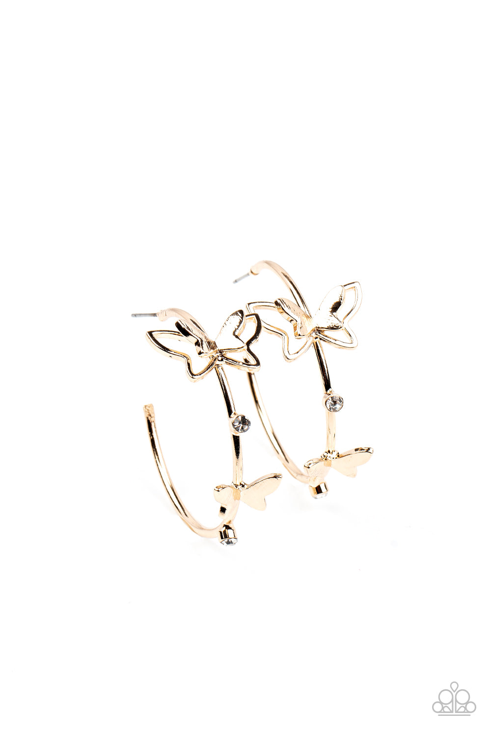Paparazzi - Full Out Flutter - Gold Earrings