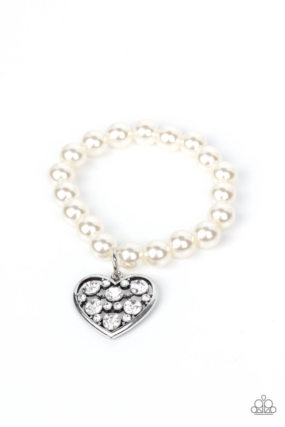 Paparazzi - Cutely Crushing - White Pearl Bracelet