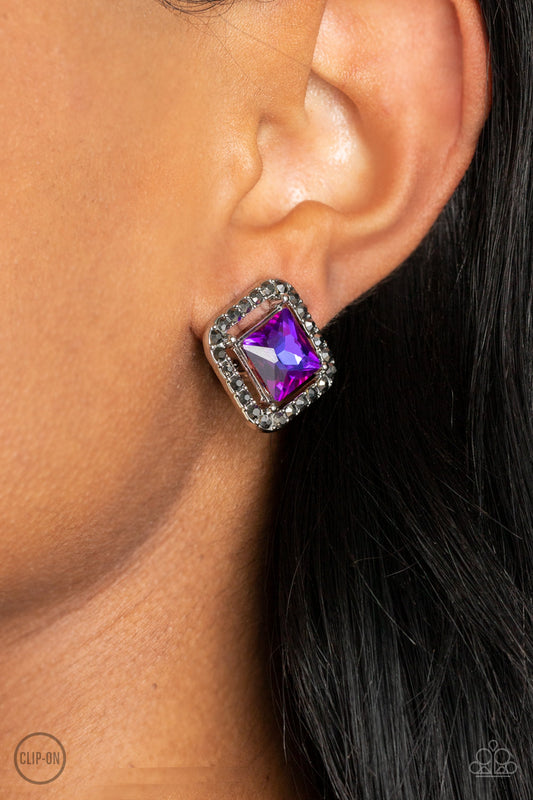 Paparazzi - Cosmic Catwalk - Purple Clip-On Earrings