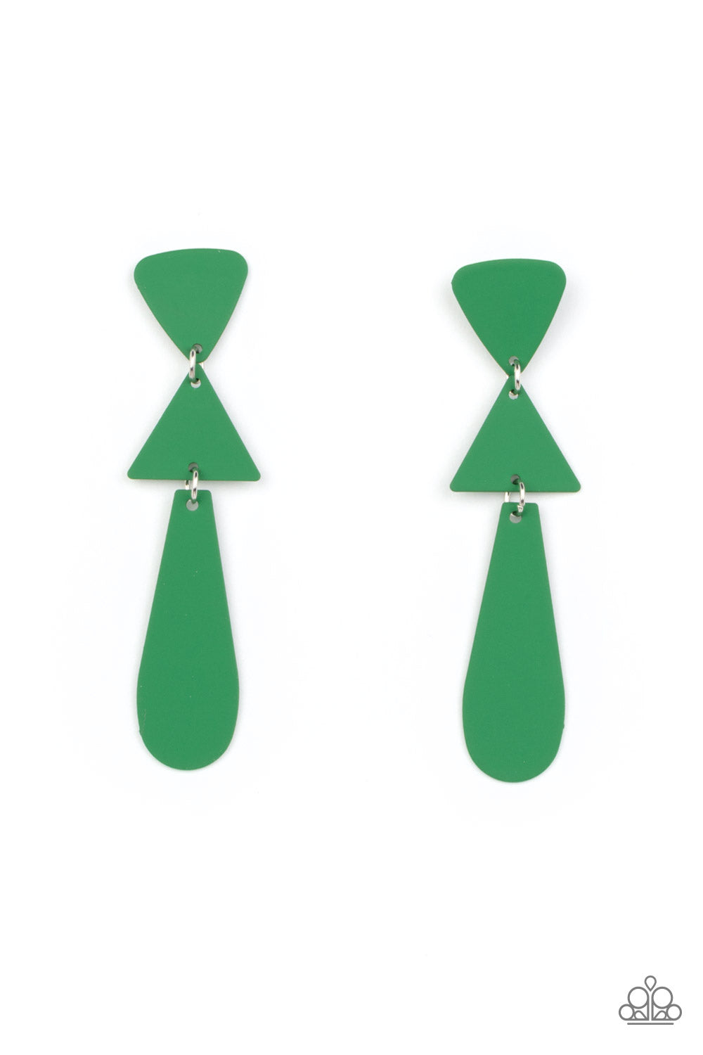 Paparazzi - Retro Redux - Green Earrings