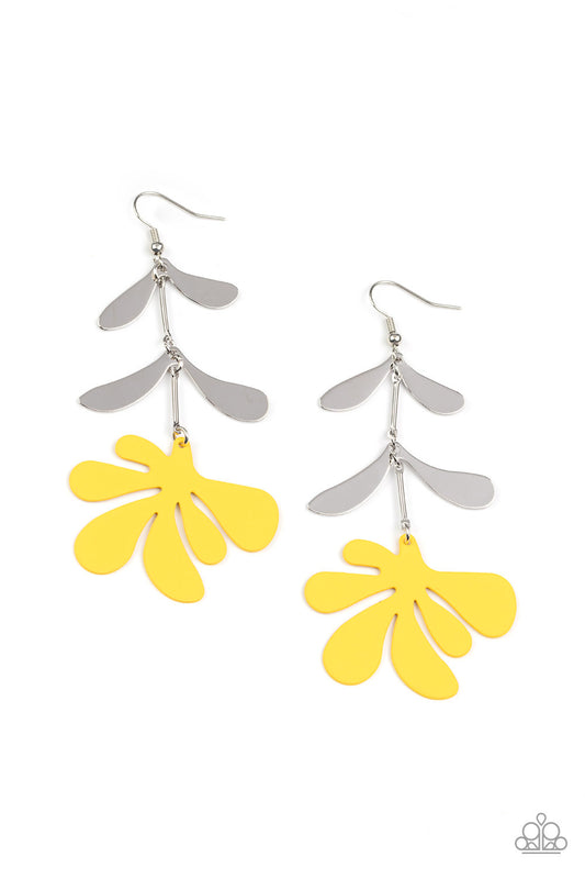 Paparazzi - Palm Beach Bonanza - Yellow Earrings
