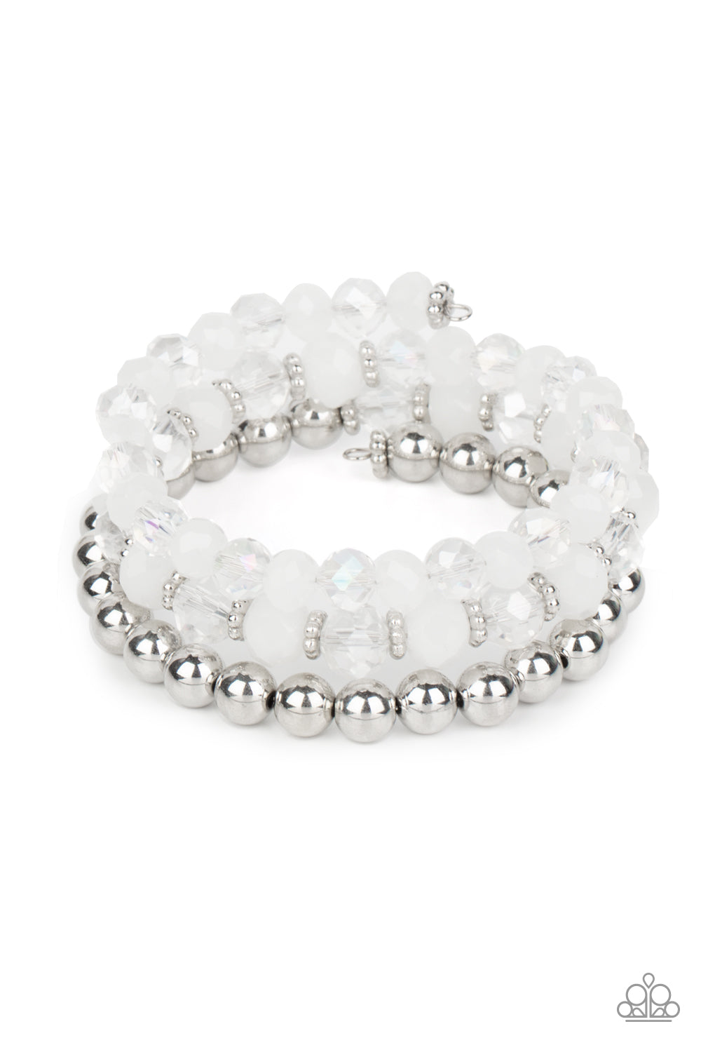 Paparazzi - Gimme Gimme - White Stretchy Bracelet