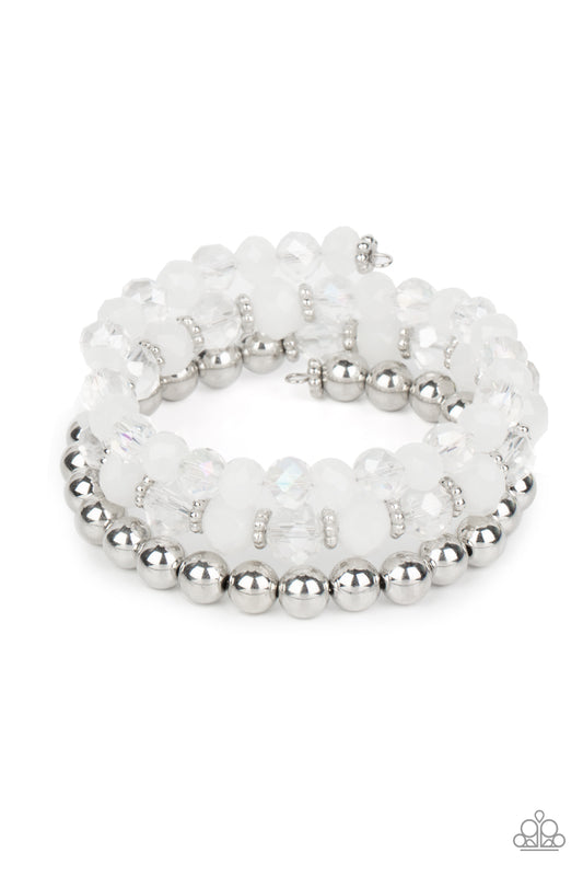 Paparazzi - Gimme Gimme - White Stretchy Bracelet