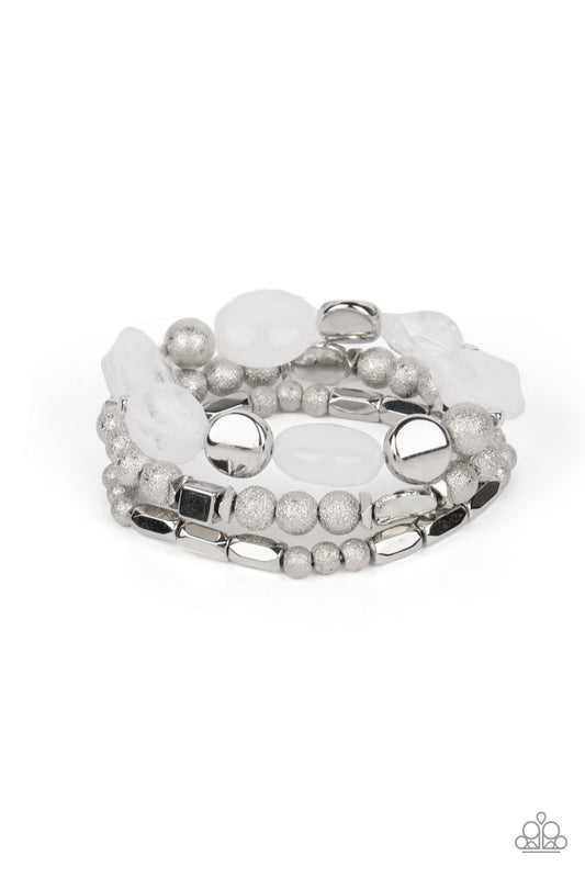 Paparazzi - Marina Magic- White Bracelet