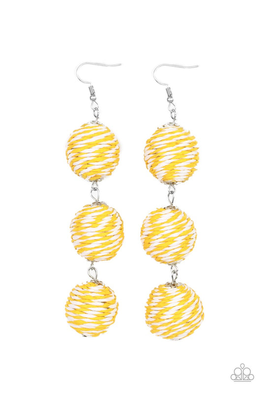 Paparazzi - Laguna Lanterns - Yellow Earrings