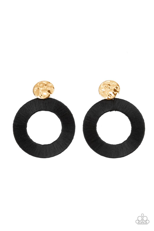 Paparazzi - Strategically Sassy - Black Post Earrings