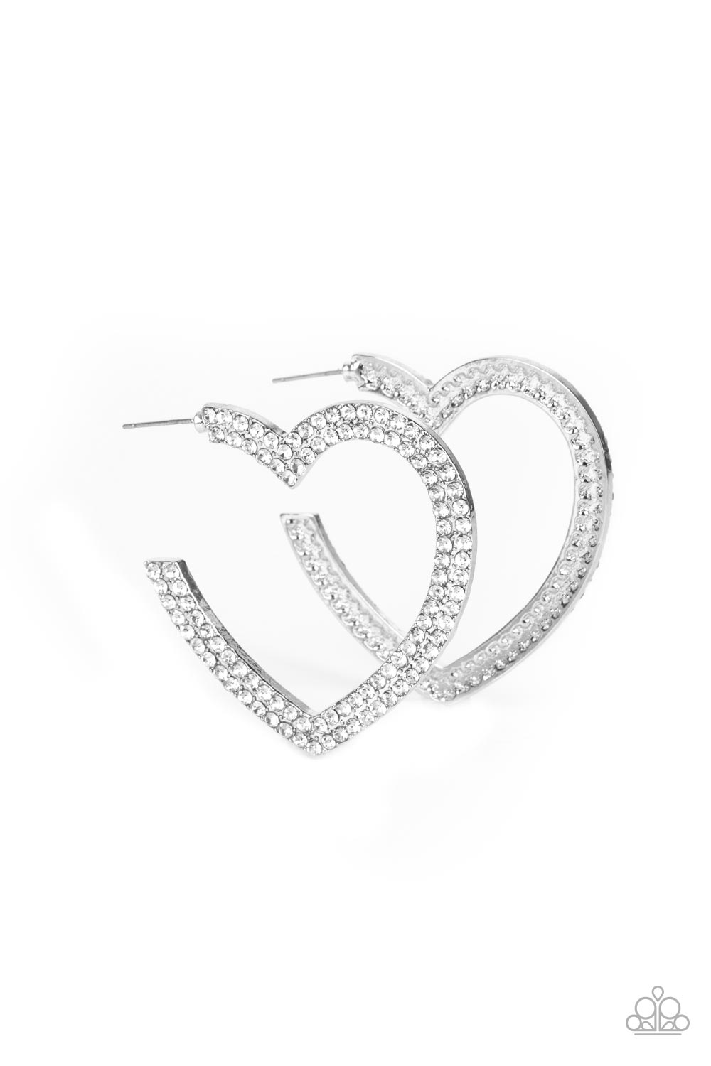 Paparazzi - AMORE to Love - White Hoop Earrings