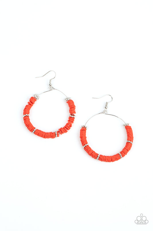 Paparazzi - Loudly Layered - Red Earrings