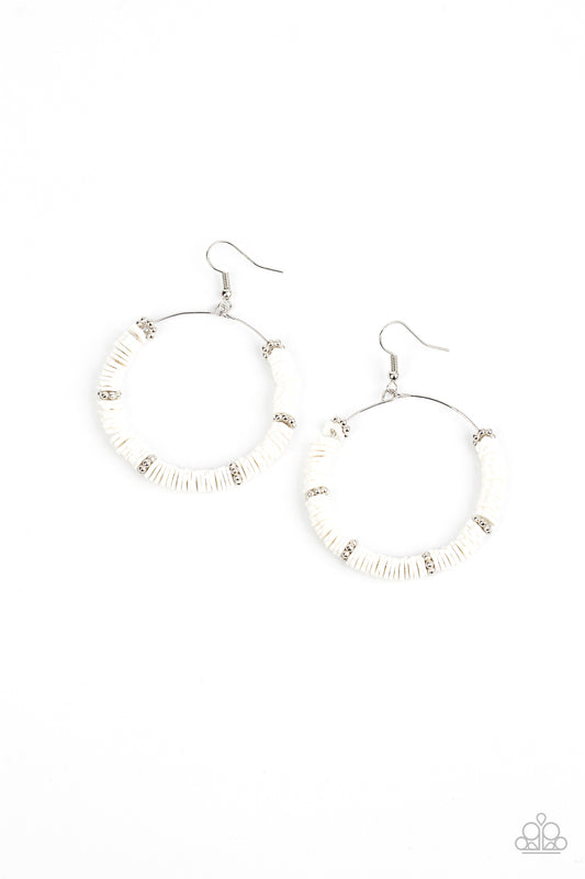 Paparazzi - Loudly Layered - White Earrings