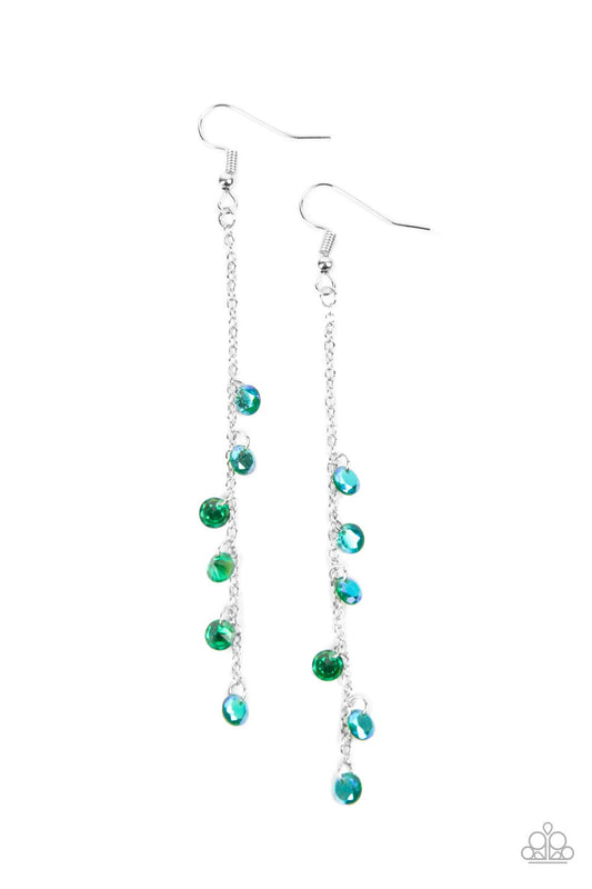 Paparazzi - Extended Eloquence - Green Earrings