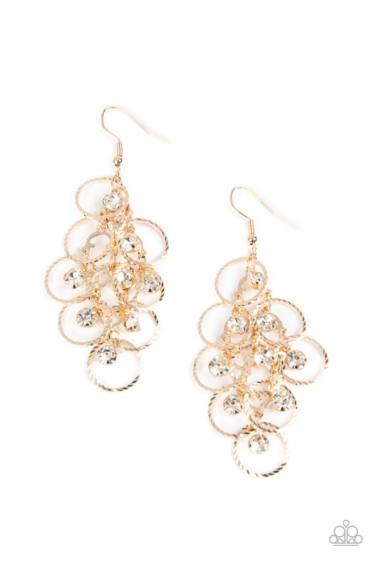 Paparazzi - Head Rush - Gold Earrings