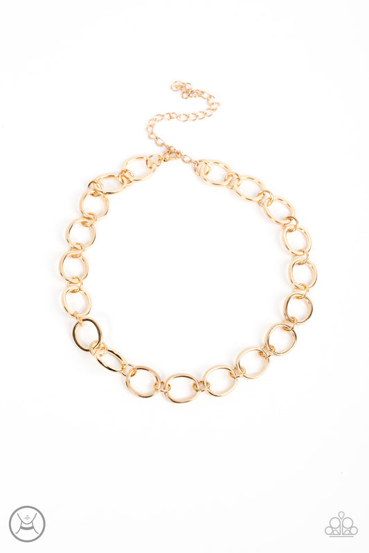 Paparazzi - 90s Nostalgia - Gold Choker Necklace
