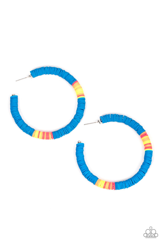Paparazzi- Colorfully Contagious - Blue Hoop Earrings