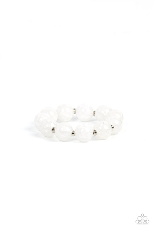 Paparazzi - Arctic Affluence - White Bracelet