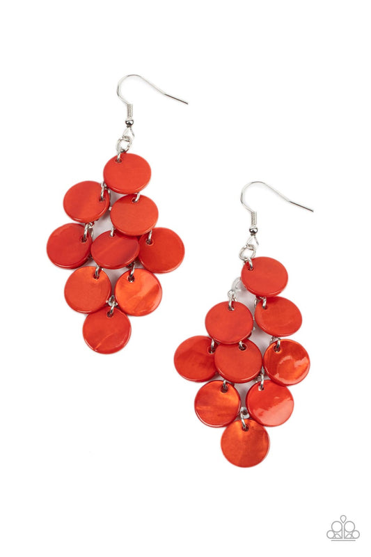 Paparazzi - Tropical Tryst - Orange Earrings