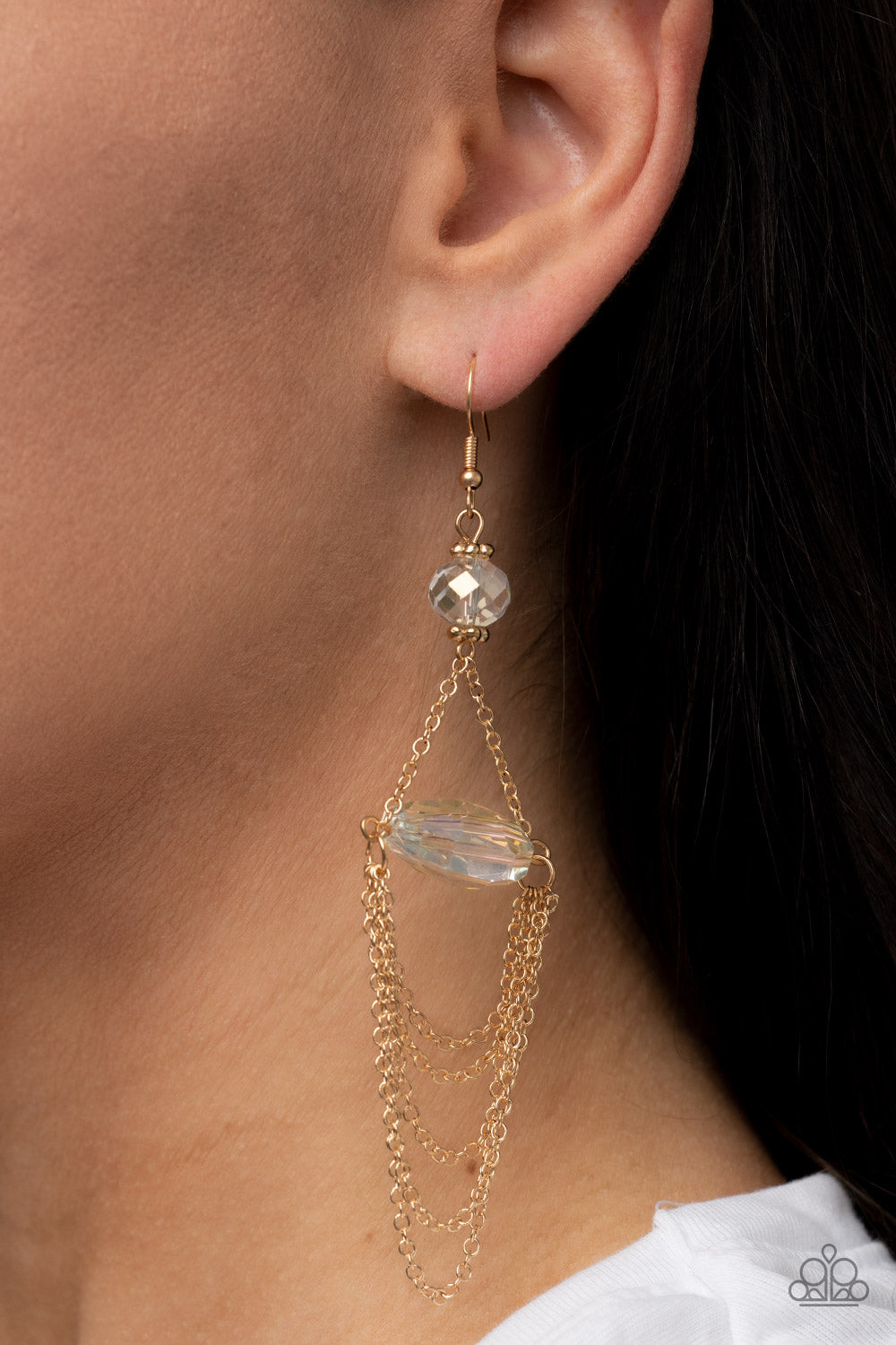 Paparazzi- Ethereally Extravagant - Gold Earrings