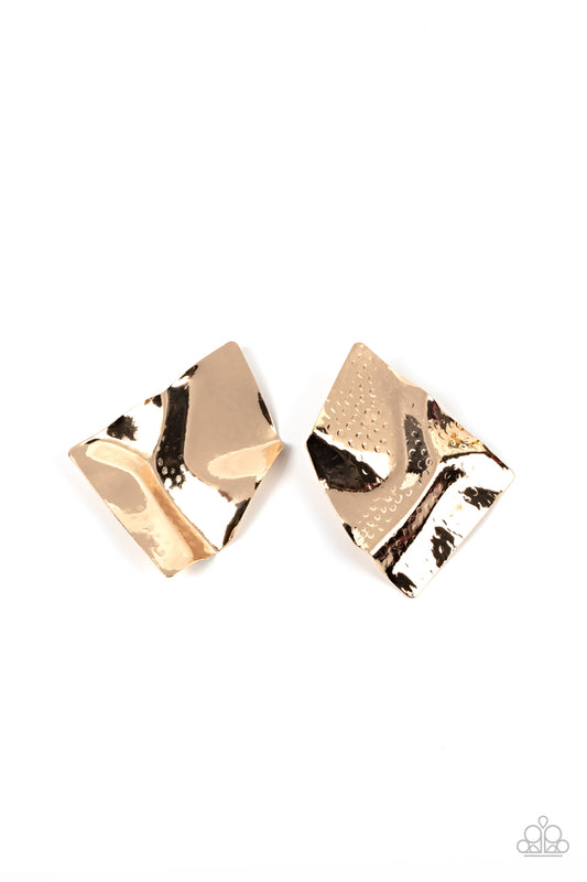 Paparazzi- Modern Maverick - Gold Post Earrings