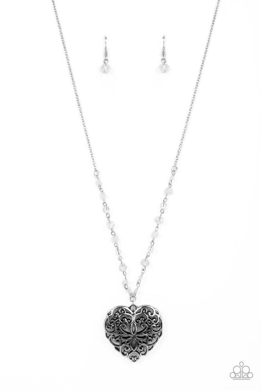 Paparazzi - Doting Devotion - White Necklace