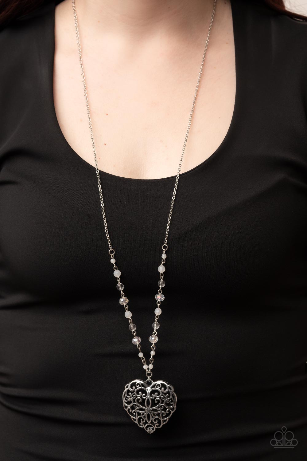 Paparazzi - Doting Devotion - White Necklace