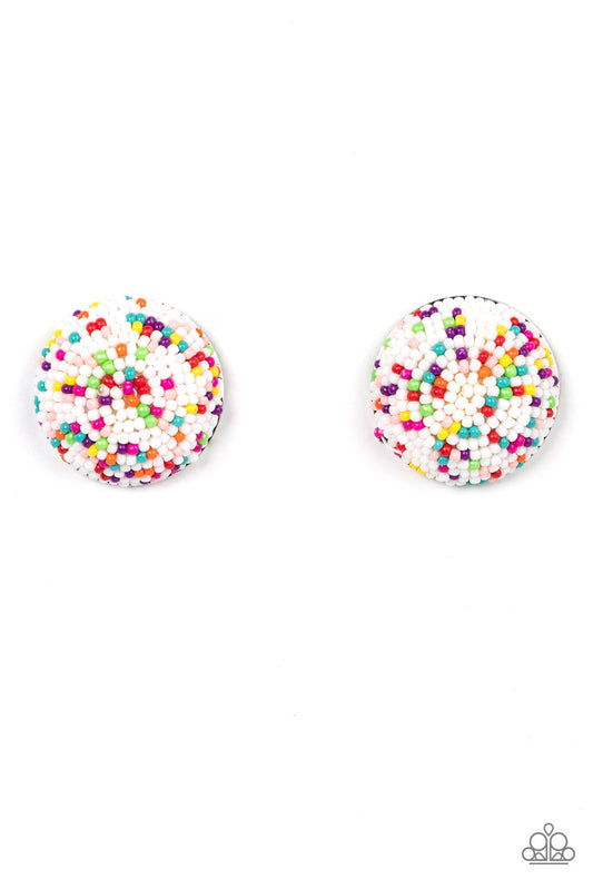 Paparazzi - Kaleidoscope Sky - White Post Earrings
