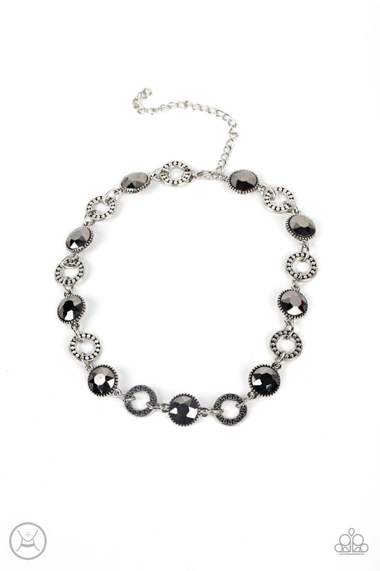 Paparazzi - Rhinestone Rollout - Silver Necklace