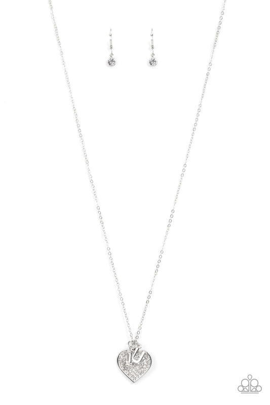 Paparazzi - Letters of Love - White Necklace And Declaration of Love White Bracelet