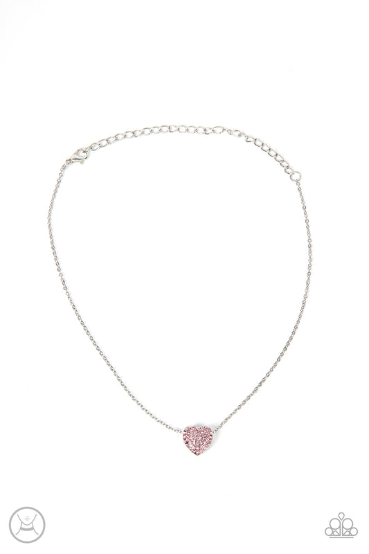 Paparazzi - Twitterpated Twinkle - Pink Choker Necklace