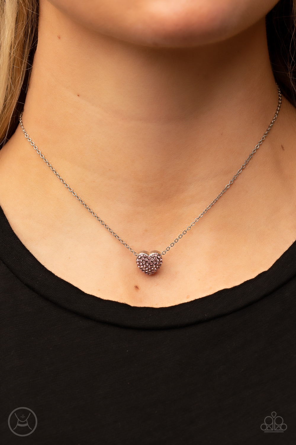 Paparazzi - Twitterpated Twinkle - Pink Choker Necklace