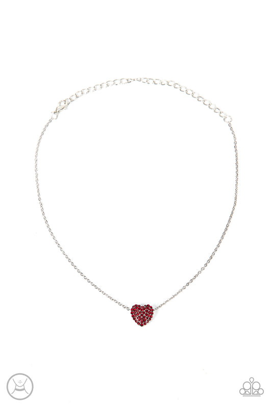Paparazzi - Twitterpated Twinkle - Red Choker Necklace