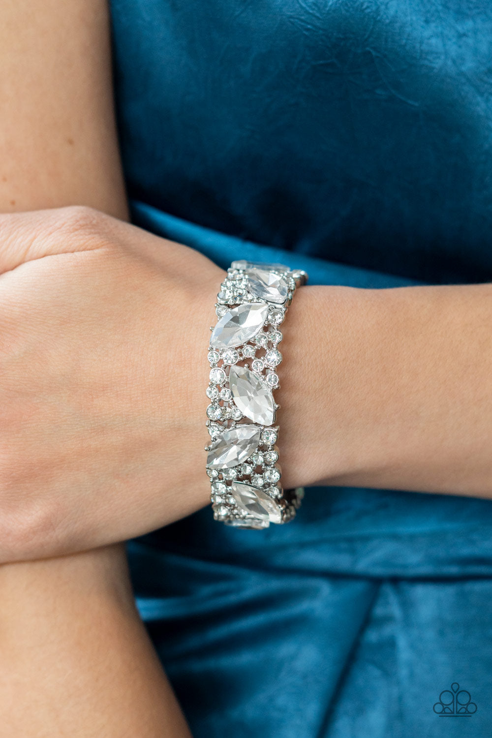 Paparazzi - Full Body Chills - White Bracelet - Life of the Party - March 2022
