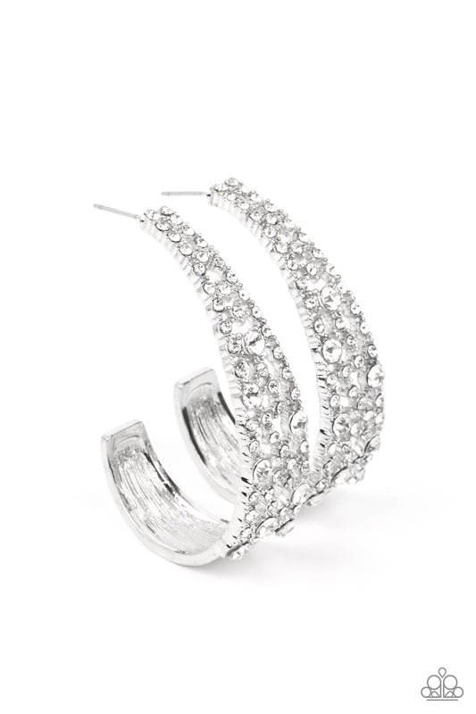 Paparazzi - Cold as Ice - White Earrings - April 2022