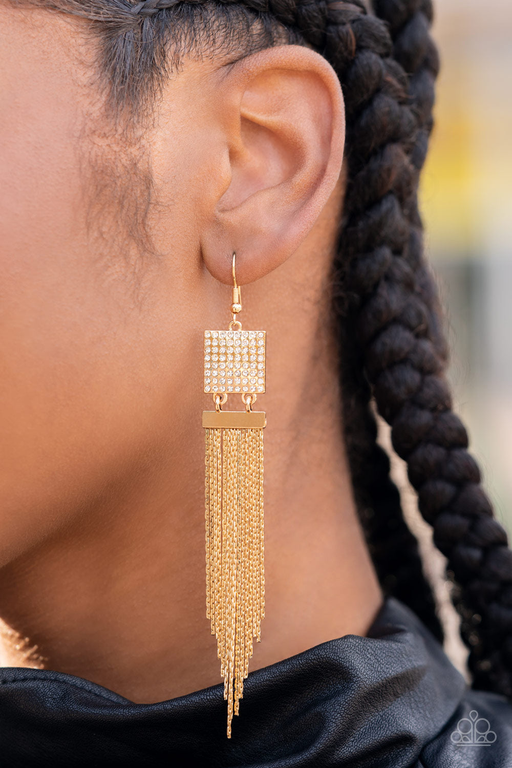 Paparazzi - Dramatically Deco - Gold Earrings - Life of the Party - March 2022