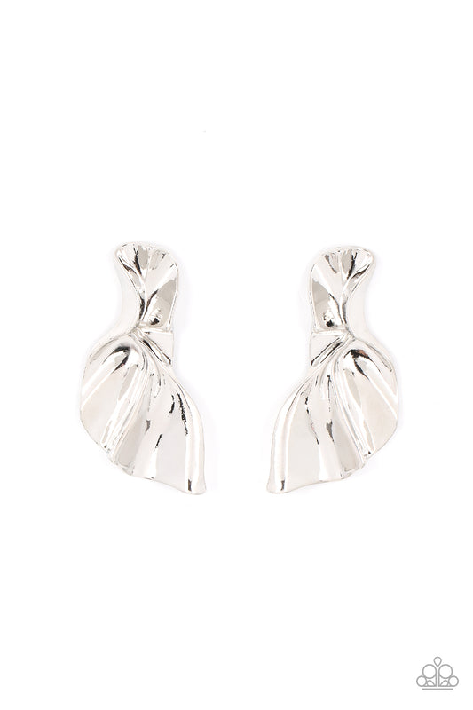 Paparazzi - METAL-Physical Mood - Silver Post Earrings