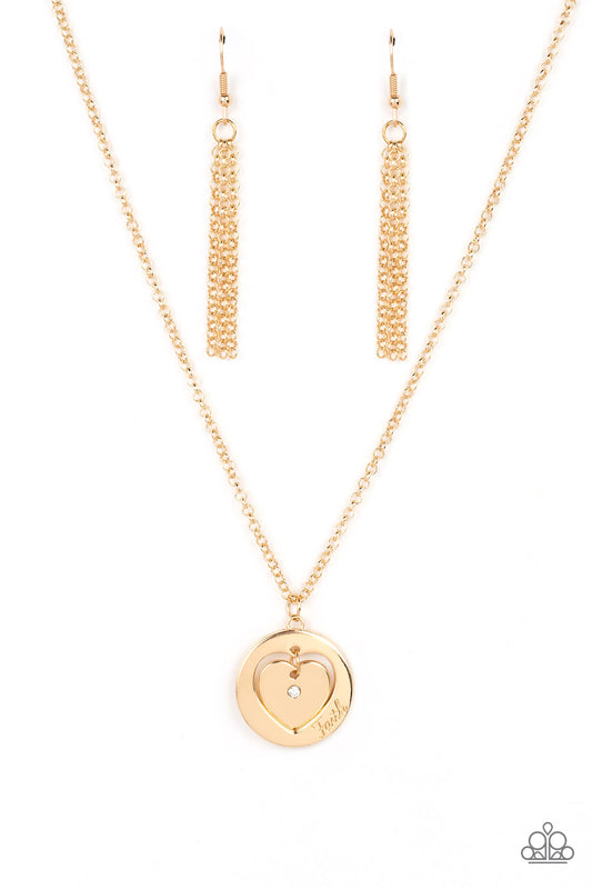 Paparazzi - Heart Full of Faith - Gold Necklace