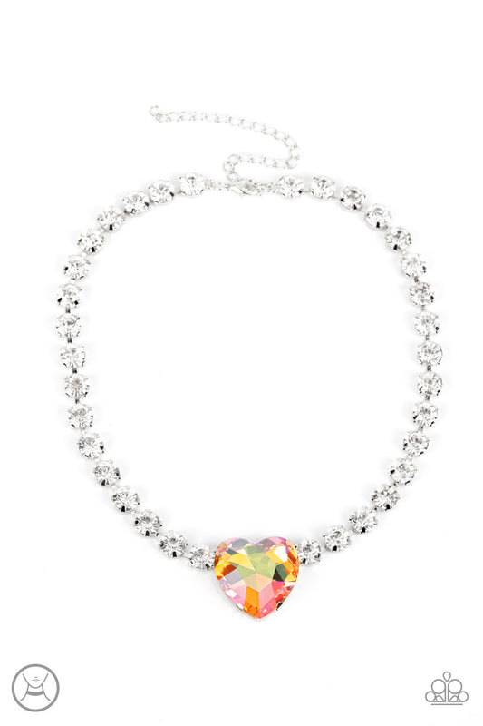Paparazzi- Heart in My Throat - Orange Necklace