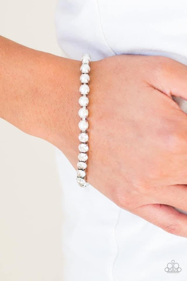 Paparazzi- Out Like A SOCIALITE - White Bracelet
