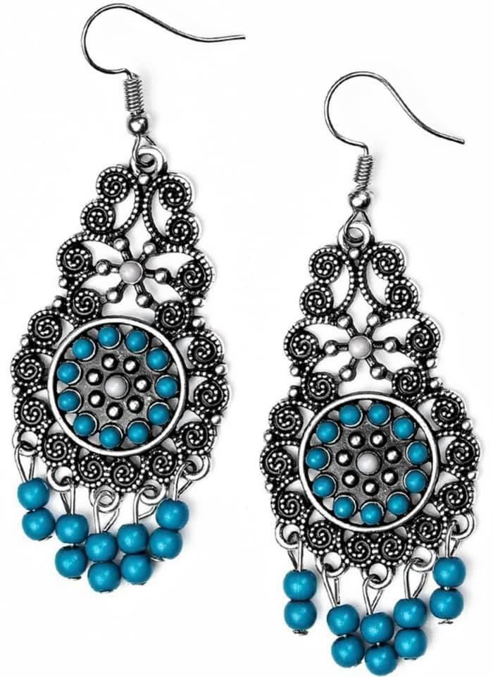 Paparazzi - Courageously Congo - Blue Earrings