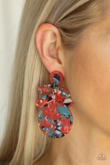 Paparazzi- In The HAUTE Seat Orange Earrings