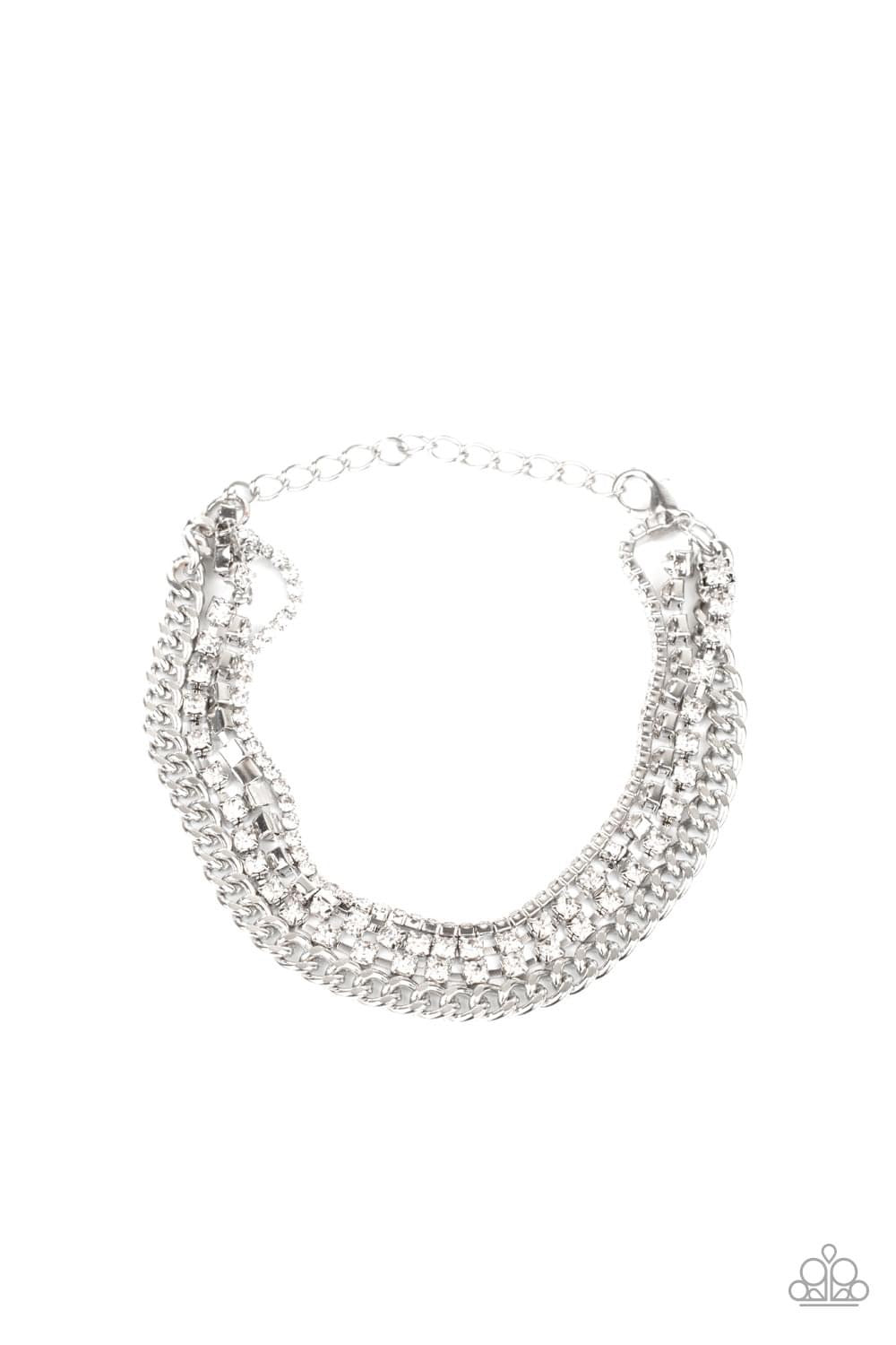 Paparazzi- BRILLIANTLY BEAMING Silver Bracelet