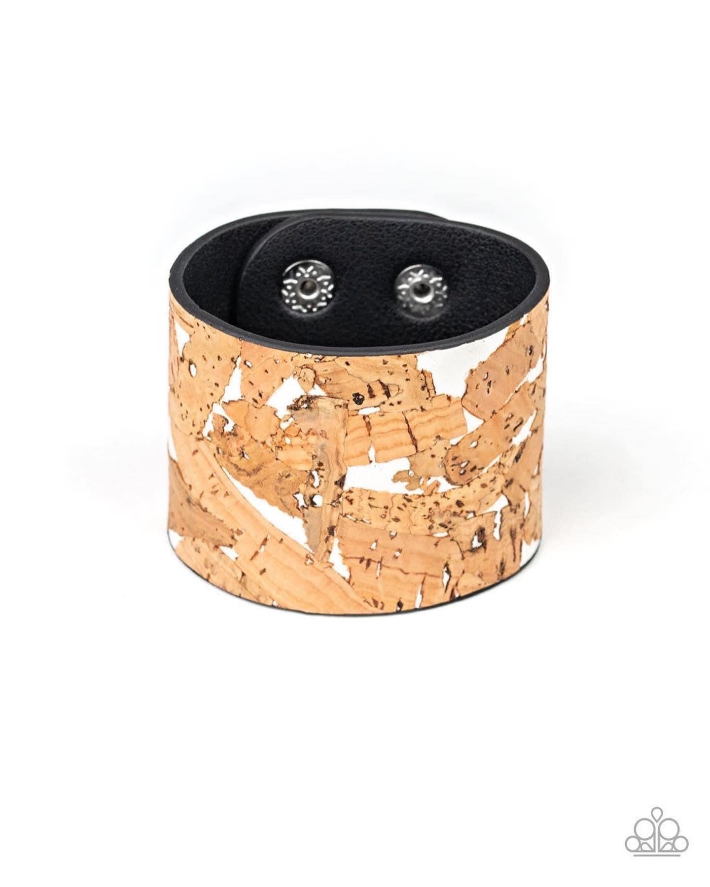 Paparazzi - Cork Congo White Bracelet