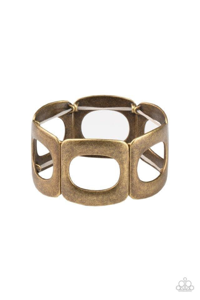 Paparazzi- In OVAL Your Head Brass Bracelet