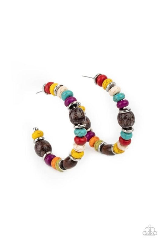 Paparazzi- Definitely Down-To-Earth - Multi Earrings