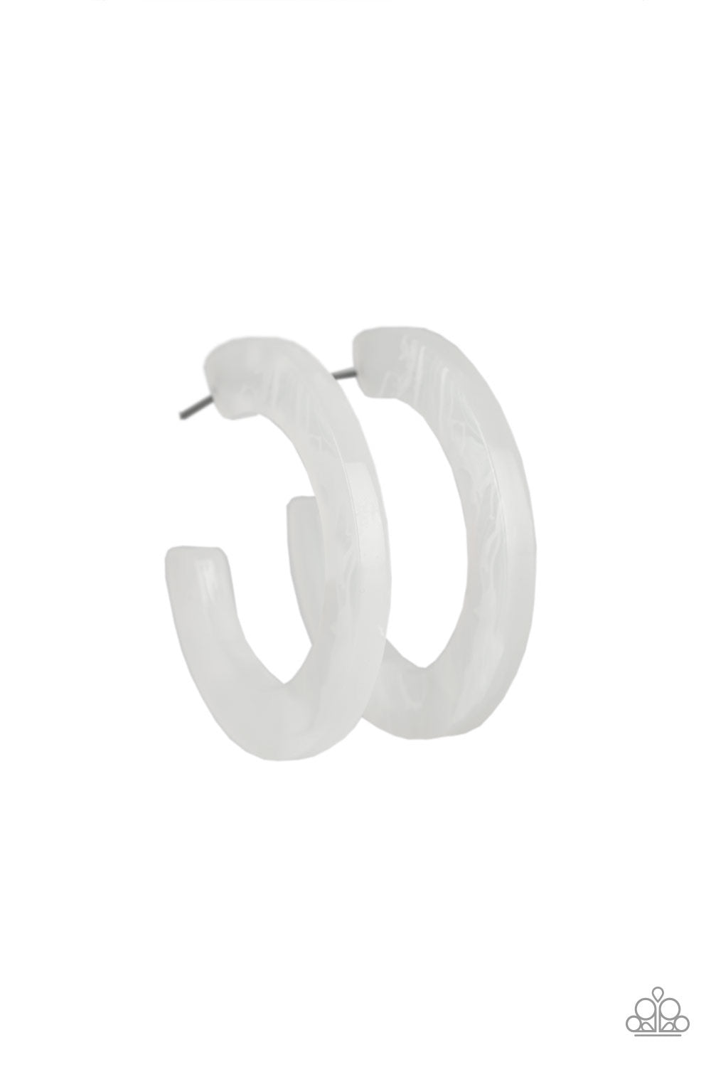 Paparazzi - Oceanside Oasis White Earrings