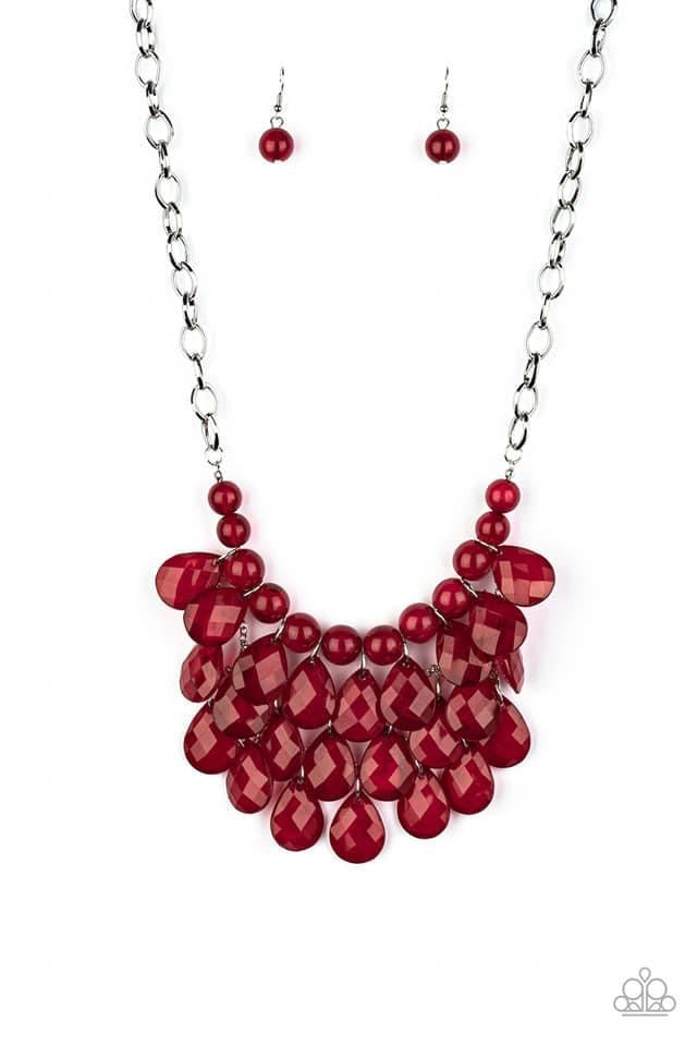 Paparazzi - Sorry to Burst Your Bubble Red Necklace